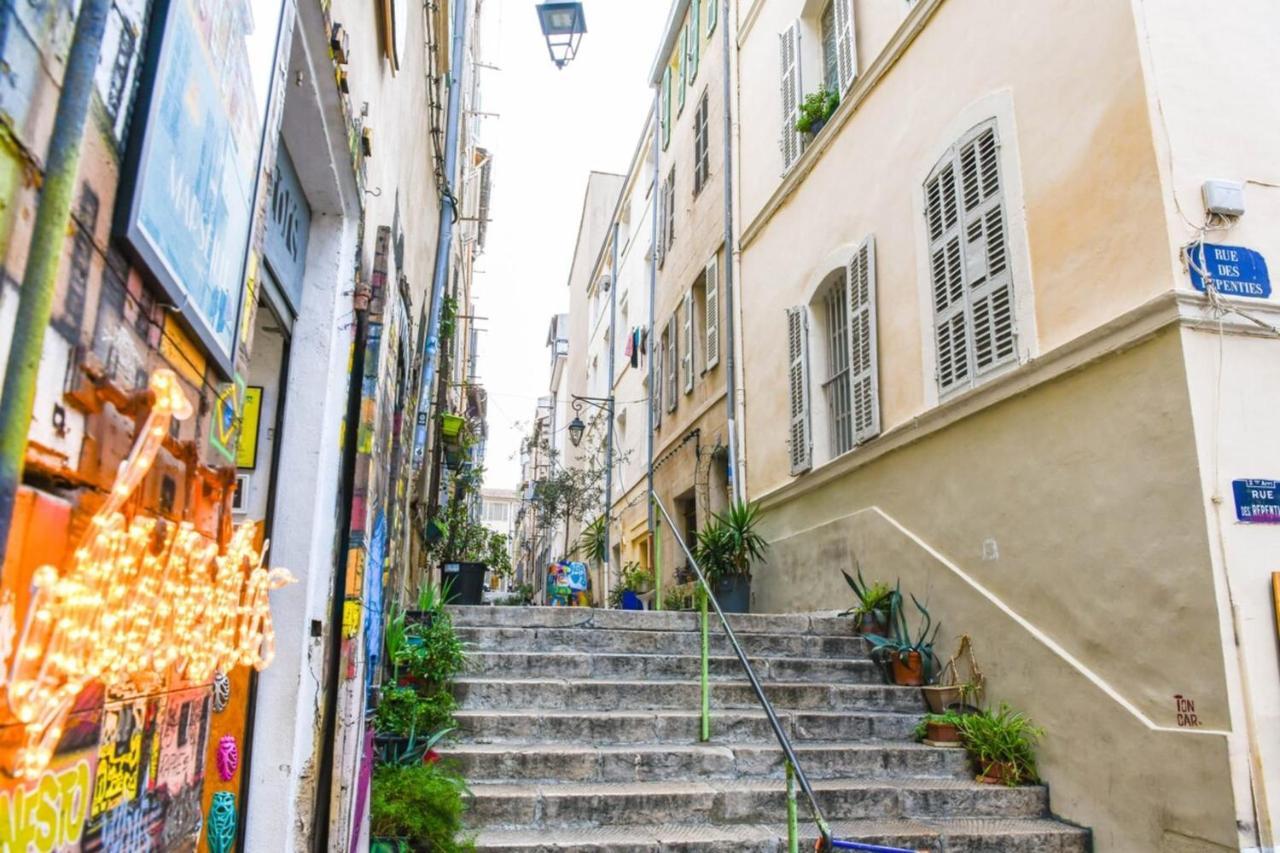 Le Duplex - Terrasse Au Coeur De Marseille Panier Lägenhet Exteriör bild