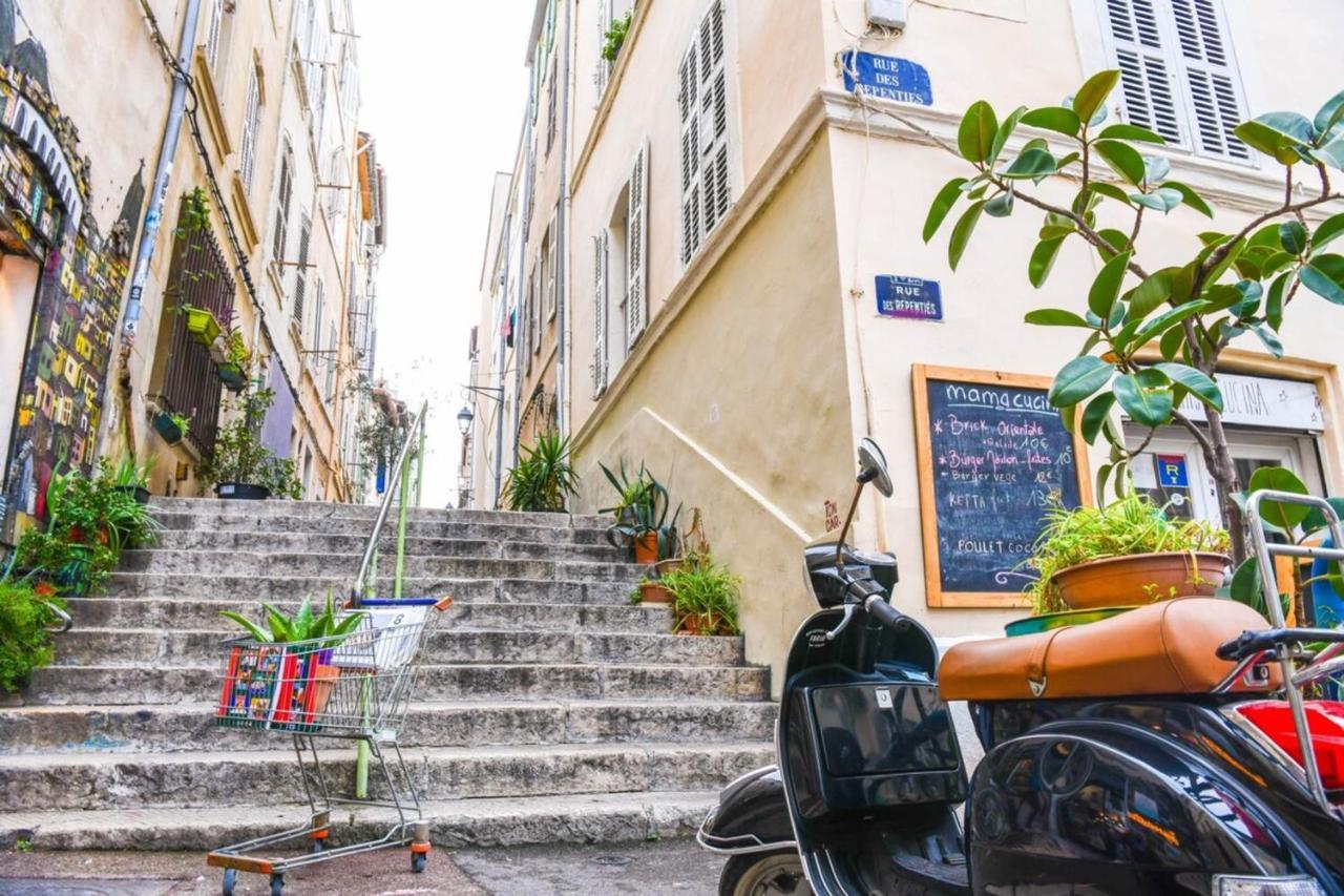 Le Duplex - Terrasse Au Coeur De Marseille Panier Lägenhet Exteriör bild